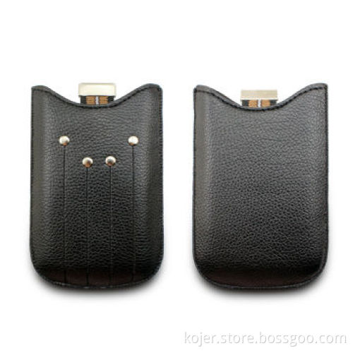 Case for iPhone 4, Made of PU Leather with Pull-tab and Decorated with Metal Label